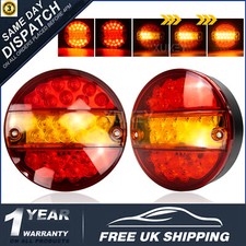 x2 12V LED TAIL LIGHTS BURGER REAR LAMPS CARAVAN CHASSIS TRAILER TRACTOR TRUCK
