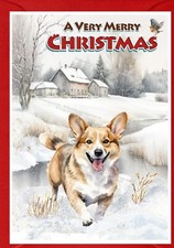 Corgi Dog Christmas Card A6 (4" x 6") - Blank inside - by Starprint