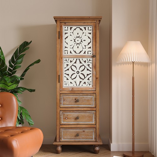 Rustic wooden storage cabinet - wooden,