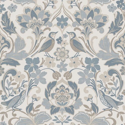 Folk floral wallpaper birds - folk,