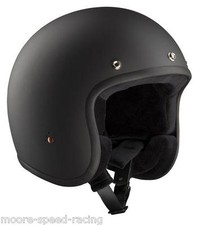 Bandit 'Jet' open face retro motorcycle helmet in matt black. ECE approved