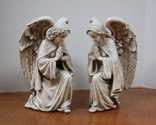 + Pair of Praying Kneeling Adoring Angel Statues - 12"H (CU26) Tabernacle Angels