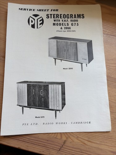 Vintage service sheet pye - vintage,