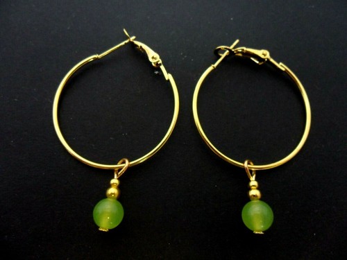 Pair gold plated 30mm - plated, hoop