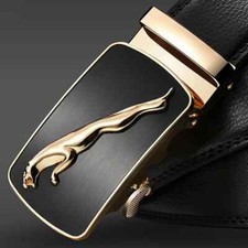 Men's belt business belt Jaguar pattern decorative alloy automatic buckle