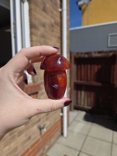 Carnelian crystal mushroom - carnelian,