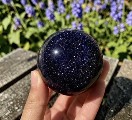 Blue goldstone sphere 50mm - blue,