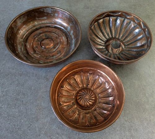 Antique copper dishes jelly - 3,