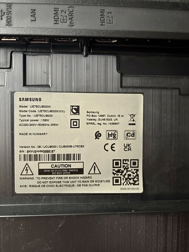 Samsung ue75cu8000k 75in - ue75cu8000k,