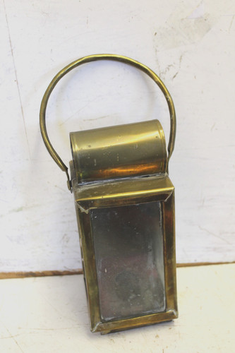 Antique brass candle lantern - brass,