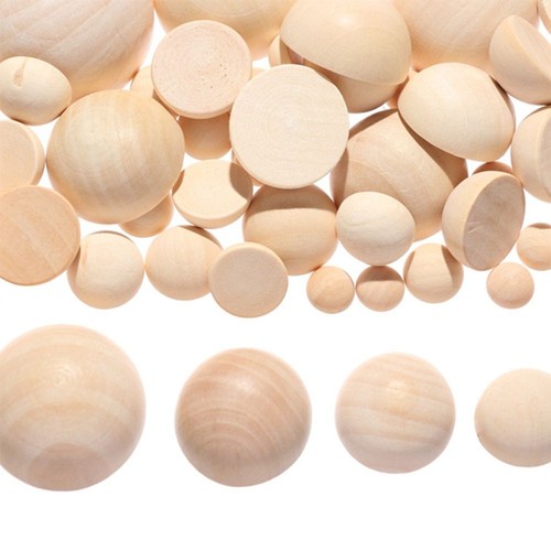 100pcs half wooden beads - 50/100pcs,