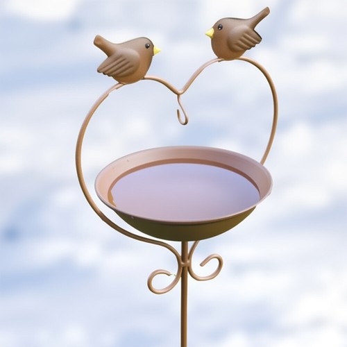 Metal bird bath stake outdoor - bath,