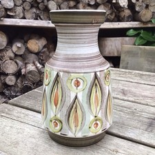 Vintage Retro MidCentury Langley Denby Minstrel Vase 8” Tall