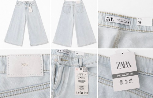 Zara palazzo fit light wash - fit,
