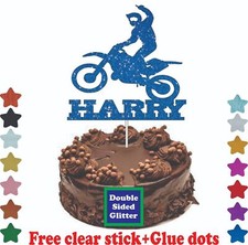 Motorbike Cake Topper Personalised Biker Birthday Cake Topper With Any Name UK