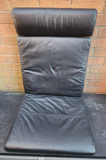 IKEA Poang Black Leather Chair