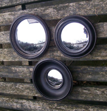 SET 3 ANTIQUE DESIGN BLACK PORTHOLE CONVEX WITCHES SHOP KEEPERS FISHEYE MIRROR