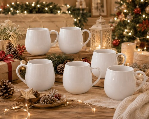 White hug mugs set - mugs, bone