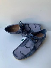 NEW MENS CLARKS ORIGINALS WALLABEE Blue Camouflage SUEDE SHOES UK SIZE 9