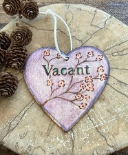 Handmade Toilet Engaged Vacant Double Sided Wooden Hanging Door Sign