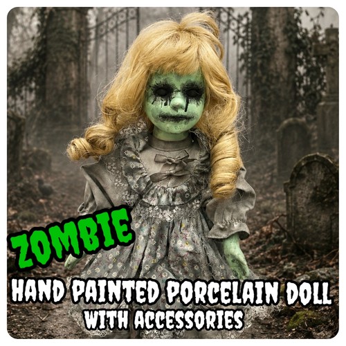 Porcelain horror zombie doll - zombie,