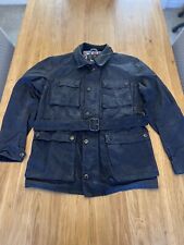 Barbour International Blackwell Wax Jacket Mens Medium, Belted, Leather Collar