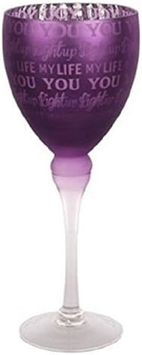 Purple tea light stem glass - light,