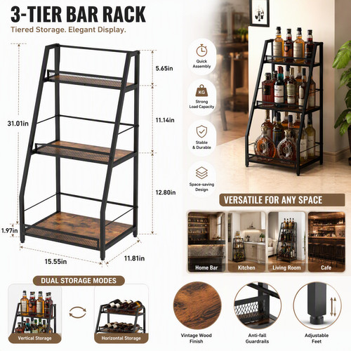 Tier stepped liquor cabinet - stepped,