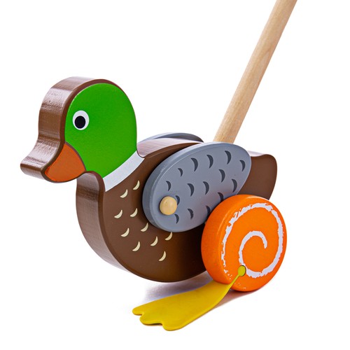 Bigjigs toys wooden duck push - toys,