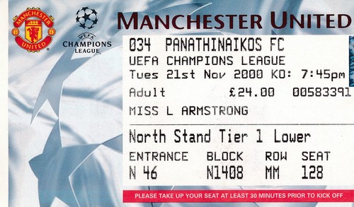 Ticket manchester united v - ticket:,