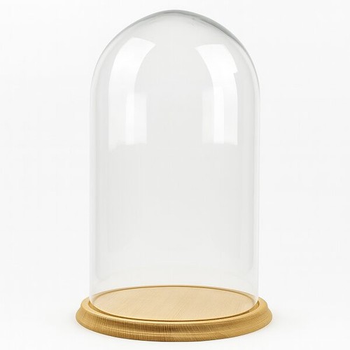 Clear circular glass dome with - glass,