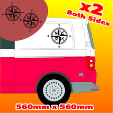 2x LARGE Compass Sticker