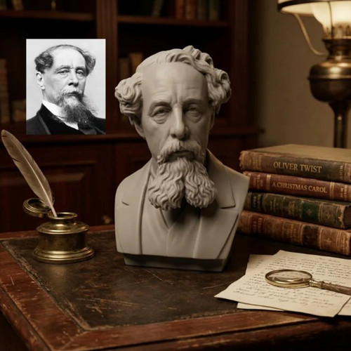Charles dickens bust statue - charles,