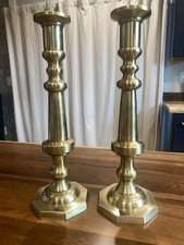 Brass Pair of Candlesticks 14"