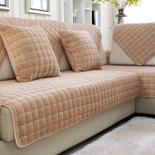 Luxury red flannel sofa cover - red,