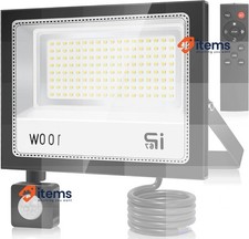 YZYFACAI 100W Remote Control LED Motion Detector Floodlight, 10000LM Black