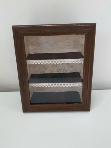 Vintage curio cabinet wooden - curio,