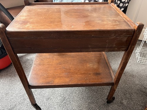 Wooden tea serving trolley - wooden,