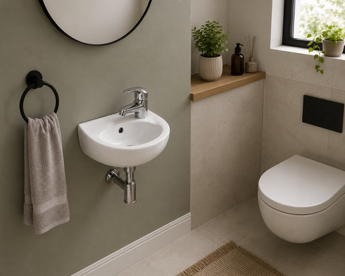 Small wall hung cloakroom - wall,