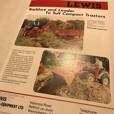 Lewis Backhoe & Loader For Compact Tractors Original 1980s Sales Brochure