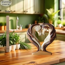 Decorative Horse Statue Loving Horses Sculpture Collectible Figurine for