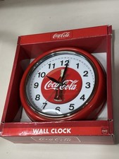 Coke Wall Clock Round Metal With Glass Diner Wall Clock Coca-Cola New In Box