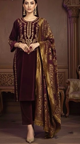 Women purple maroon velvet - maroon,