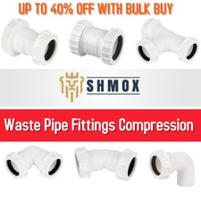 32mm & 40mm Waste Pipe Fittings Elbow, Straight, Reducer, Tee Compression