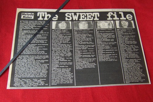 The sweet band bio - bio, 1972