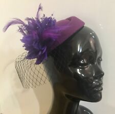 Fascinator Hat Pillbox Flower Veil Hatinator UK Wedding Ascot Races Clip Felt