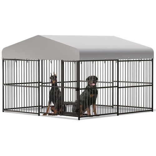 Outdoor dog kennel with - dog,