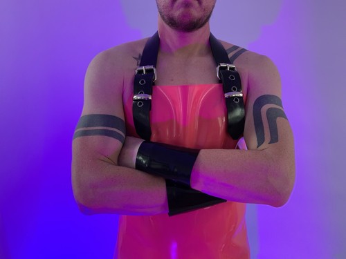 Pink rubber apron - pink,