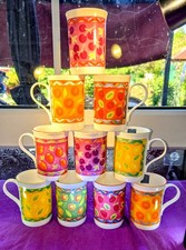 London Herb & Spice Company by Crown Trent China Mugs x 10 Vibrant Colour Fruits