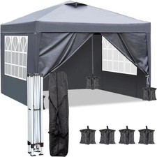 Pop up Gazebo with Sides and Vent, Easy Setup Instant Canopy, Folding Garden Par